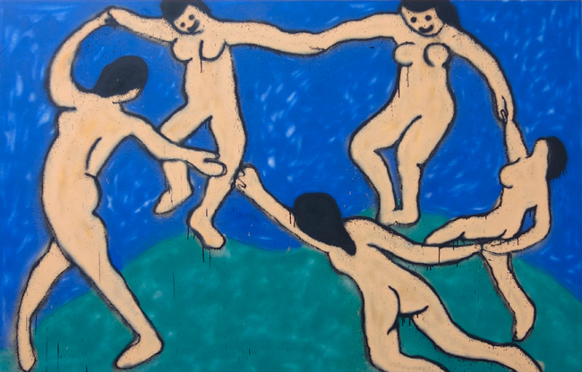 “Dance (III)” 2015 / acrylic, aerosol on canvas, 107.5 x 164 x 4.5 cm